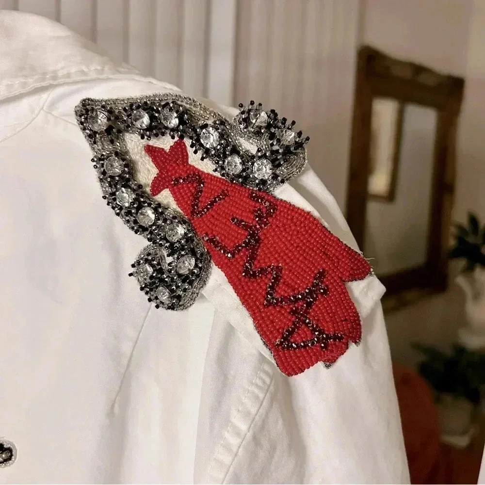 Amen Embellished Trench Coat - Italian Celebrity Favorite! NWT - Picture 11 of 12